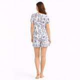 Bridal Bliss: Women's short sleeve pajama set with [KNIT]