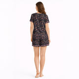 Women's Short Sleeve Pajama Set with Shorts | Celestial Bloom