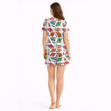 Women's short sleeve pajama set with | Enchanted Library Print