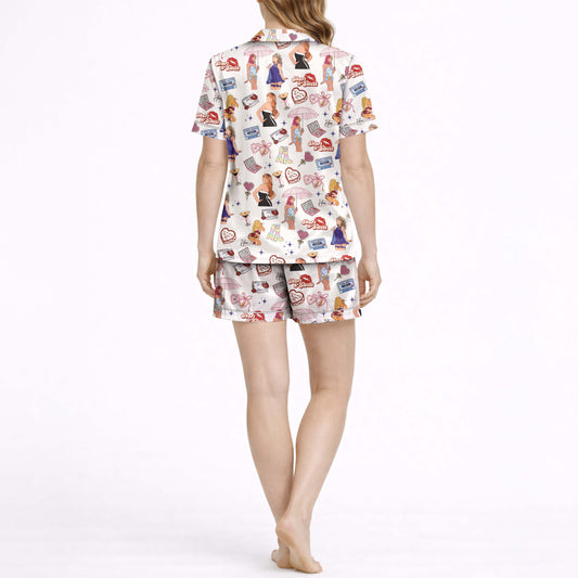 Women’s Pop Music Silky Satin Pajama Set