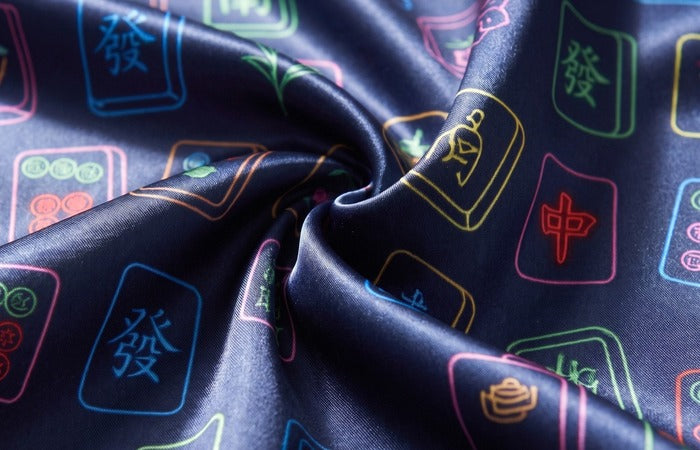 Mahjong pajama fabric close-up — about section desktop