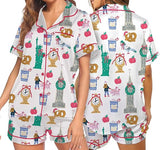 Global City Dreams Women's Short Sleeve Button Down Pajama Set