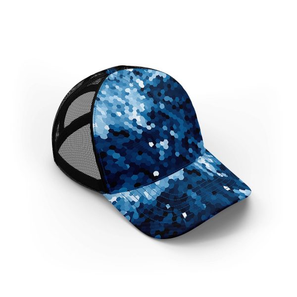 Blue retro motifs ibuytero trucker hat men 1