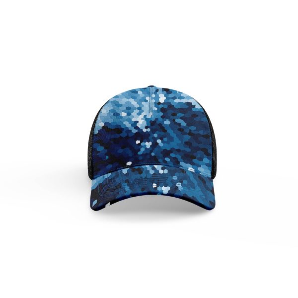 Blue retro motifs ibuytero trucker hat men 2