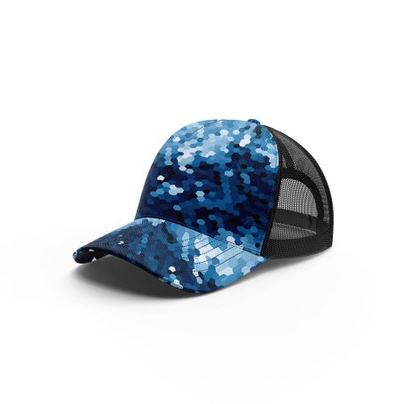 Blue retro motifs ibuytero trucker hat men