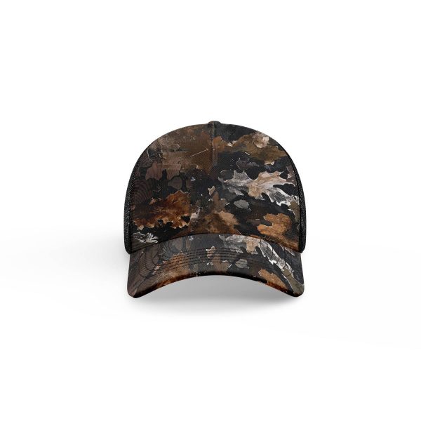 Brown green autumn leaves ibuytero trucker hat men 2