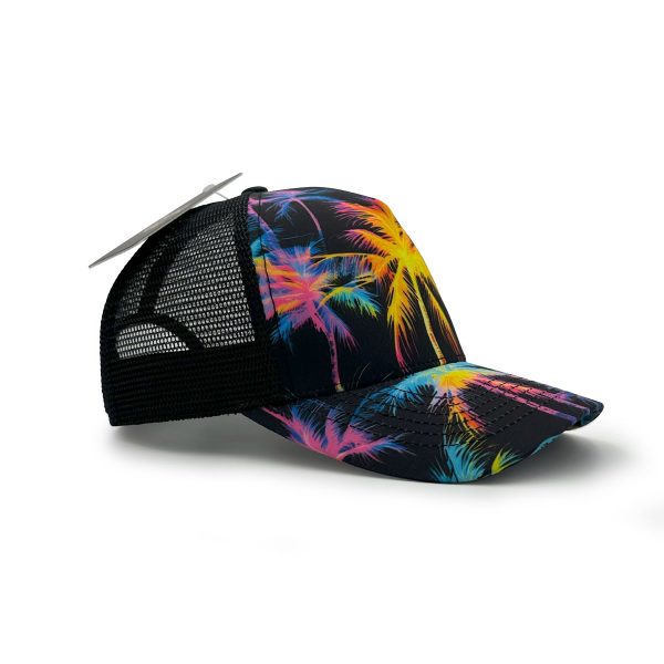 Dark coconut leaf pattern 2 ibuytero trucker hat men 1