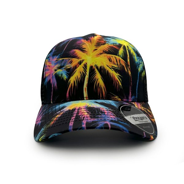 Dark coconut leaf pattern 2 ibuytero trucker hat men 2