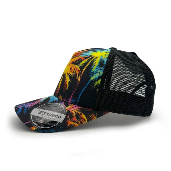 Dark coconut leaf pattern 2 ibuytero trucker hat men 3