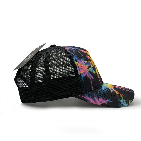 Dark coconut leaf pattern 2 ibuytero trucker hat men 4