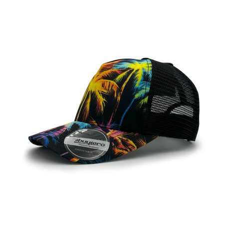 Dark coconut leaf pattern 2 ibuytero trucker hat men