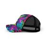 Tropical leaves hibiscus flowers ibuytero trucker hat men horizontal