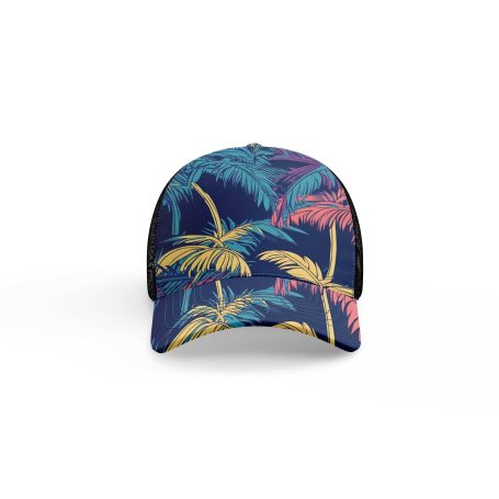 Dark coconut leaf pattern ibuytero trucker hat men front