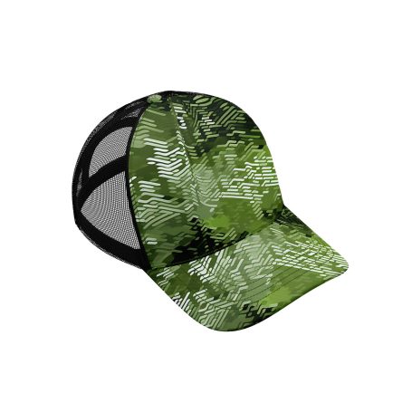 Green retro motifs ibuytero trucker hat men slant right