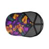 Purple yellow flowers leaves pattern ibuytero trucker hat men above