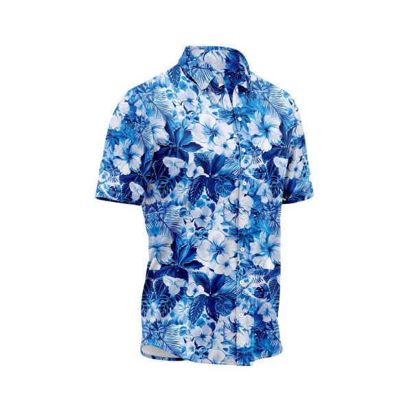 Blue Hibiscus Hawaiian Shirt 2