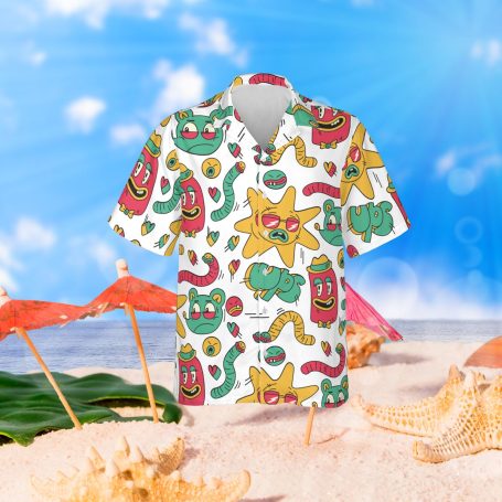 Hawaiian shirt with cartoon pattern 1