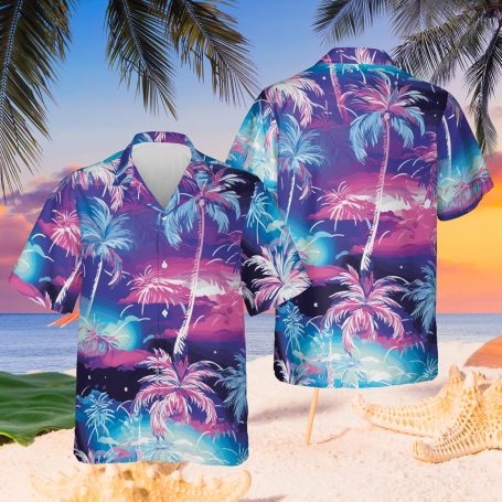 Hawaiian shirt with coconut tree motifs 3