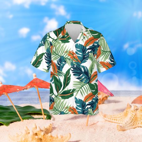 Hawaiian shirt with leaf pattern 1