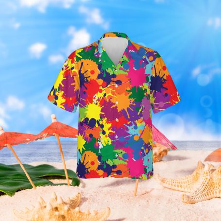 Hawaiian shirt with painted motifs