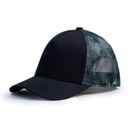 Green camo pattern mesh back ibuytero trucker hat men