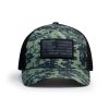 Green retro motif with american flag ibuytero trucker hat men 5