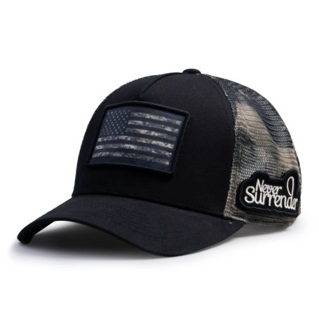 Never surrender motif ibuytero trucker hat men