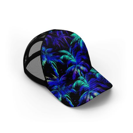 Dark coconut leaf pattern 3 ibuytero trucker hat men 1