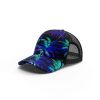 Dark coconut leaf pattern 3 ibuytero trucker hat men