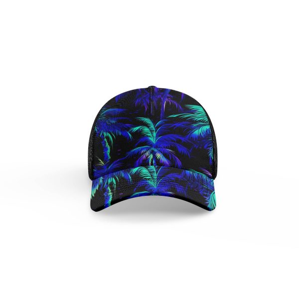 Dark coconut leaf pattern 3 ibuytero trucker hat men 2