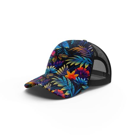 Dark floral and leaf motifs ibuytero trucker hat men