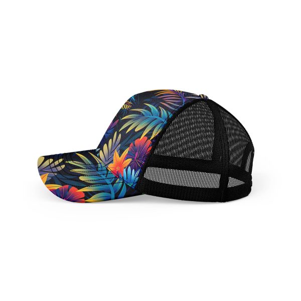 Dark floral and leaf motifs ibuytero trucker hat men 5