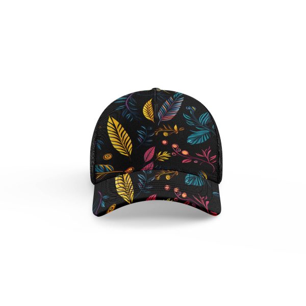 Floral and leaf motifs ibuytero trucker hat men 2