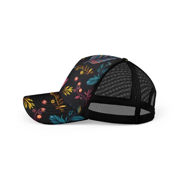 Floral and leaf motifs ibuytero trucker hat men 5