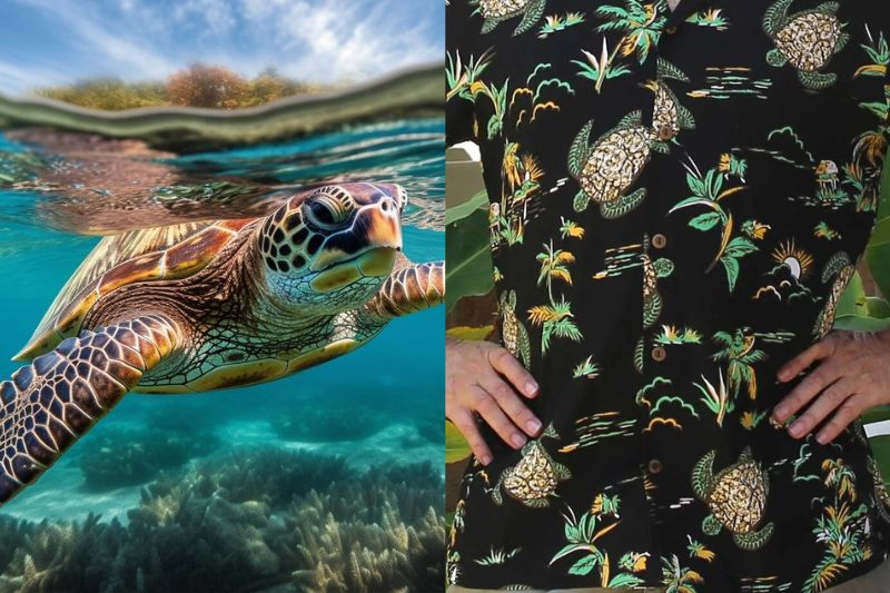 Animal prints on Hawaiian shirts showcase the diverse and unique wildlife found in and around the Hawaiian Islands