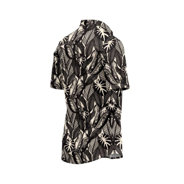 ibuytero Black Tropical Leaf Hawaiian Shirt 3