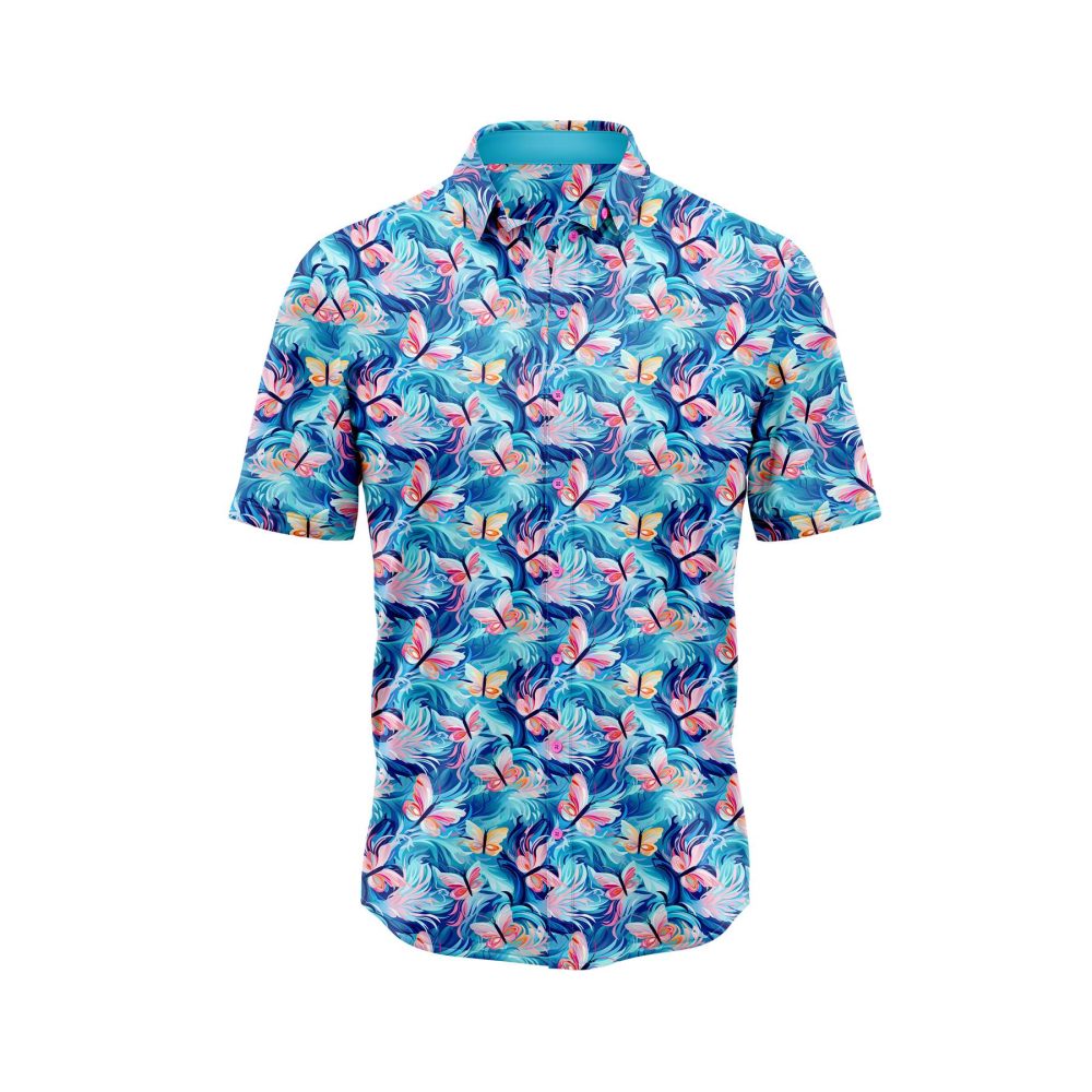 ibuytero Blue Flame Butterfly Hawaiian Shirt