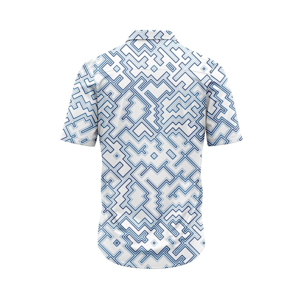 ibuytero Blue Geometric Wave Hawaiian Shirt 1