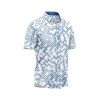 ibuytero Blue Geometric Wave Hawaiian Shirt 2