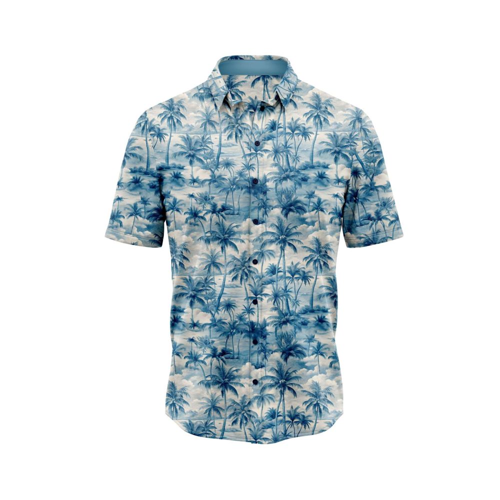 ibuytero Blue Palms Hawaiian Shirt