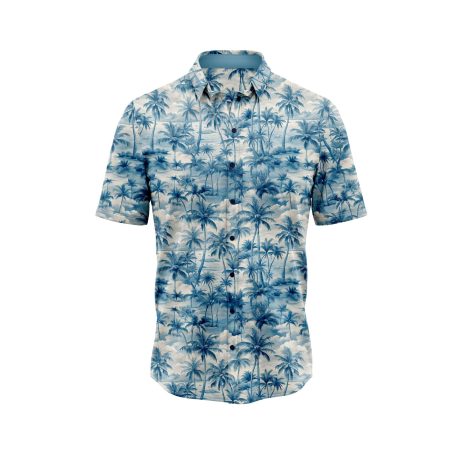 ibuytero Blue Palms Hawaiian Shirt