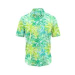 Green Palm Tree Hawaiian Aloha Shirt- Tropical Beach Shirt