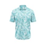 Jade Palm Leaf Hawaiian Aloha Shirt- Tropical Beach Shirt