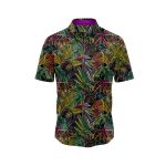 Neon Leaf Hawaiian Aloha Shirt - New Airmesh Design