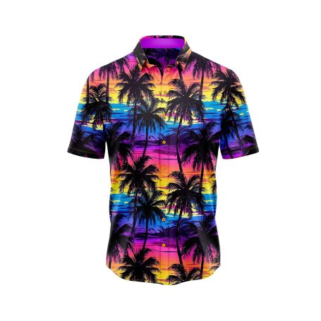 ibuytero Neon Sky Palm Hawaiian Shirt