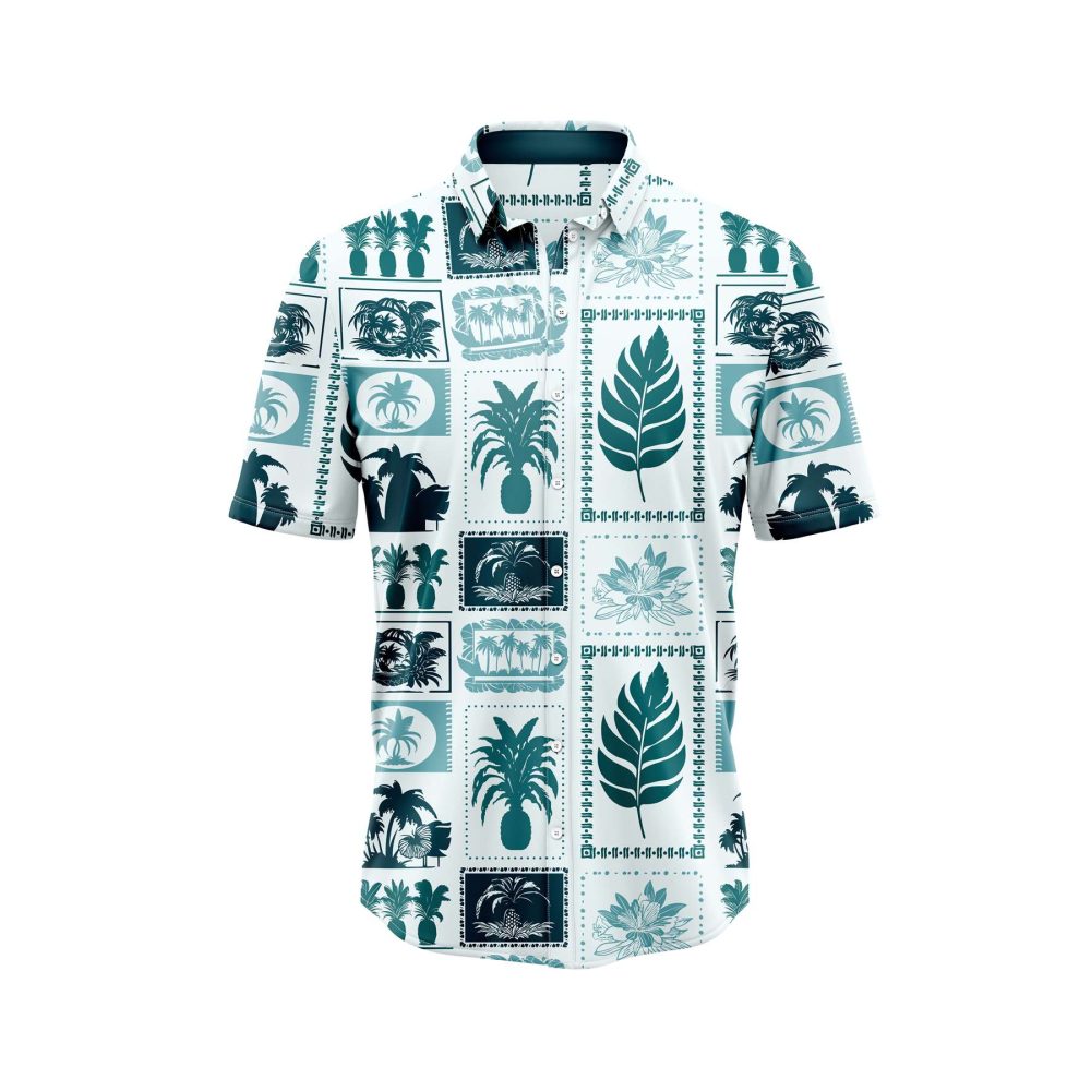 ibuytero Palm Pineapple Square Pattern Hawaiian Shirt