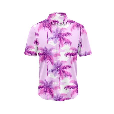 ibuytero Pink Palm Tree Hawaiian Shirt