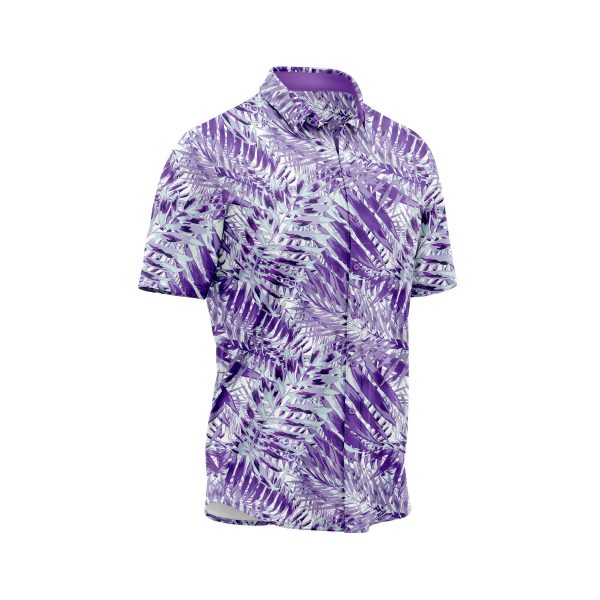 ibuytero Purple Palm Leaf Hawaiian Shirt 2