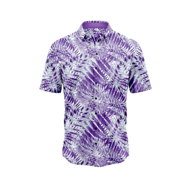 ibuytero Purple Palm Leaf Hawaiian Shirt