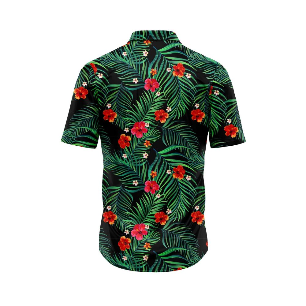 ibuytero Red Hibiscus and Palm Hawaiian Shirt 1